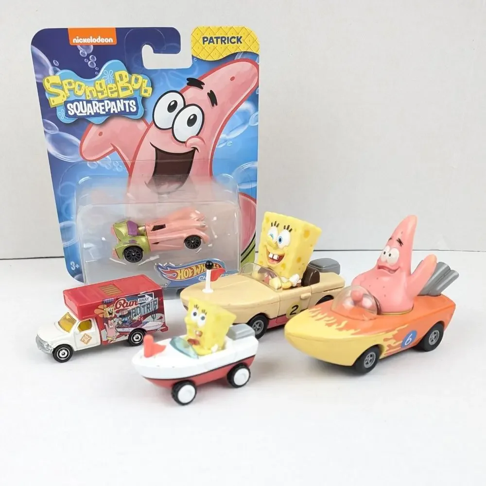 SpongeBob SquarePants Vehicle Lot – 2004 Mattel Slot Cars + Hot Wheels Patrick –